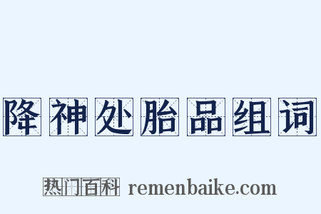 降神处胎品组词是什么意思的图片